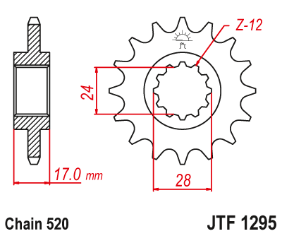 Priekinė žvaigždė JT JTF1295,14
