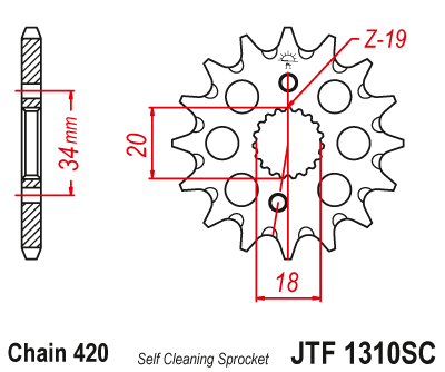 Priekinė žvaigždė JT JTF1310,15SC