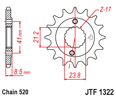 Priekinė žvaigždė JT JTF1322,15