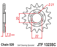 JT JTF1323 13T motorcycle front sprocket – additional product view 2