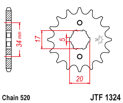 Priekinė žvaigždė JT JTF1324,13
