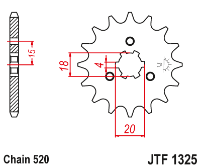Priekinė žvaigždė JT JTF1325,11