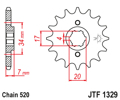 Priekinė žvaigždė JT JTF1329,12
