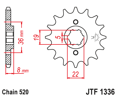Priekinė žvaigždė JT JTF1336,13