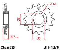Front sprocket JT JTF1370,16