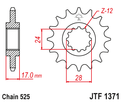 Priekinė žvaigždė JT JTF1371,15