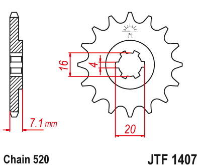 Priekinė žvaigždė JT JTF1407,10