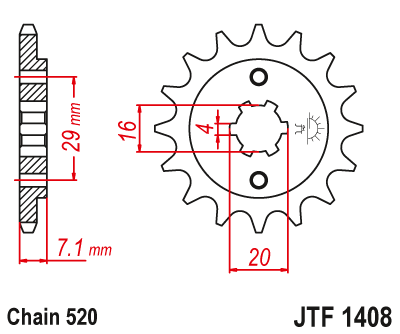 Priekinė žvaigždė JT JTF1408,15