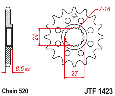 Priekinė žvaigždė JT JTF1423,17