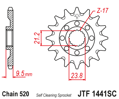 Front sprocket JT JTF1441,14SC
