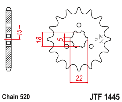 Priekinė žvaigždė JT JTF1445,11