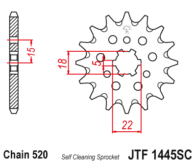 Priekinė žvaigždė JT JTF1445,12SC