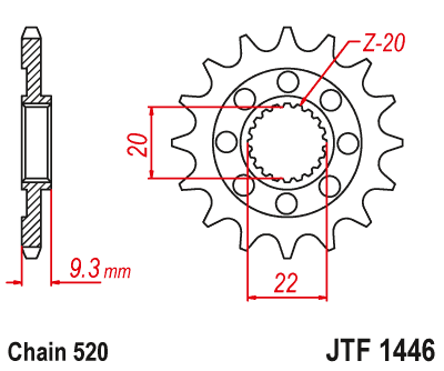 Priekinė žvaigždė JT JTF1446,13