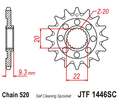 Front sprocket JT JTF1446,13SC