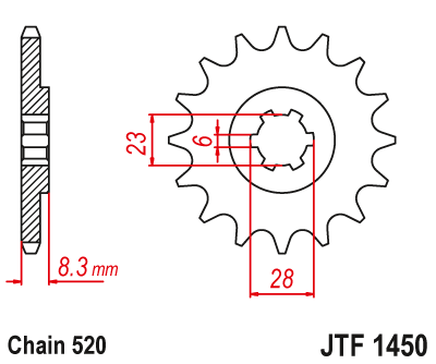Priekinė žvaigždė JT JTF1450,13