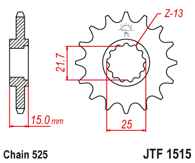 Priekinė žvaigždė JT JTF1515,15