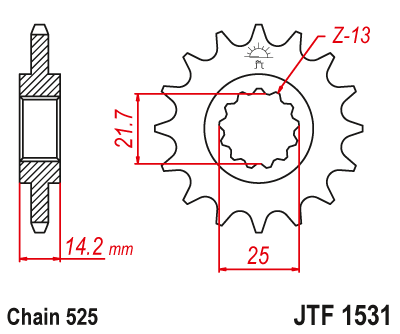 Priekinė žvaigždė JT JTF1531,15