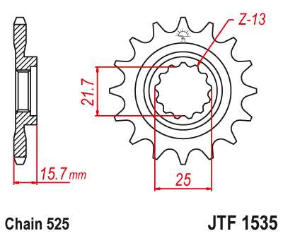 Priekinė žvaigždė JT JTF1535,15