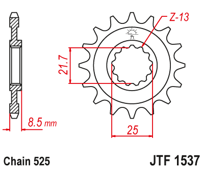 Priekinė žvaigždė JT JTF1537,18