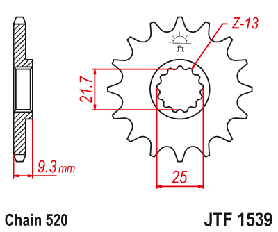 Priekinė žvaigždė JT JTF1539,14