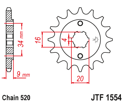 Priekinė žvaigždė JT JTF1554,12