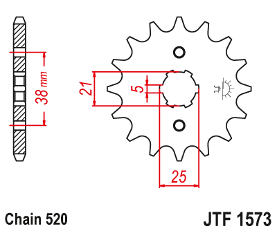 Priekinė žvaigždė JT JTF1573,13