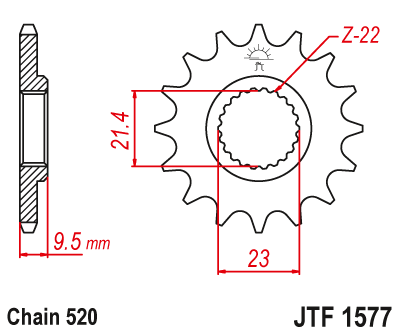 Priekinė žvaigždė JT JTF1577,15