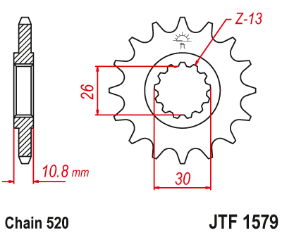Priekinė žvaigždė JT JTF1579,17