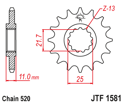 Priekinė žvaigždė JT JTF1581,16