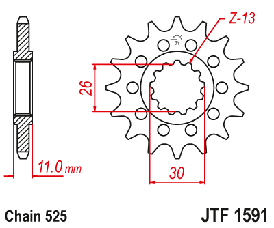 Priekinė žvaigždė JT JTF1591,16