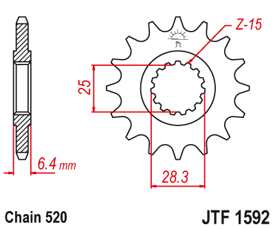 Priekinė žvaigždė JT JTF1592,15