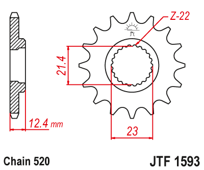 Priekinė žvaigždė JT JTF1593,14