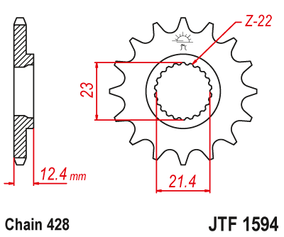 Priekinė žvaigždė JT JTF1594,15