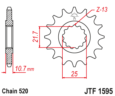Priekinė žvaigždė JT JTF1595,16
