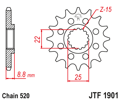 Priekinė žvaigždė JT JTF1901,12