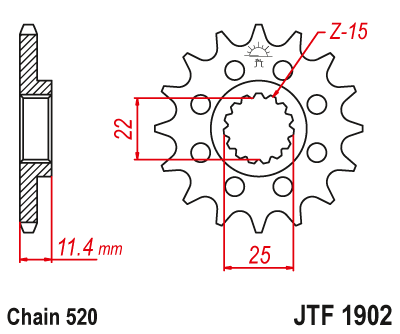 Priekinė žvaigždė JT JTF1902,17