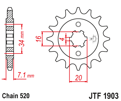 Priekinė žvaigždė JT JTF1903,14