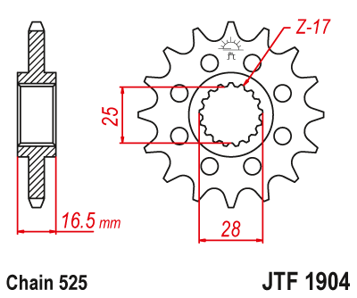 Priekinė žvaigždė JT JTF1904,17