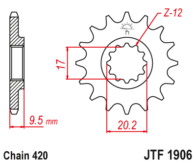 Front sprocket JT JTF1906,12