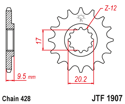 Priekinė žvaigždė JT JTF1907,13