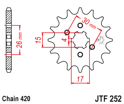 Front sprocket JT JTF252,15
