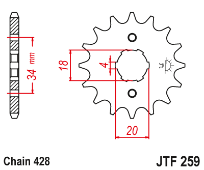 Front sprocket JT JTF259,16