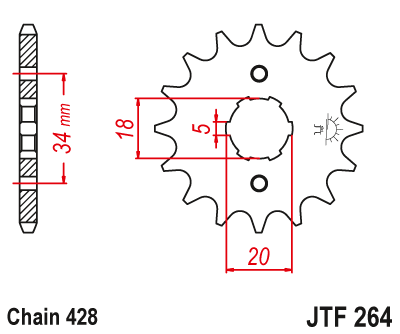 Front sprocket JT JTF264,17