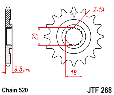 Priekinė žvaigždė JT JTF268,13