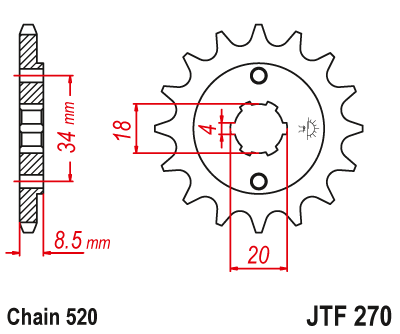 Front sprocket JT JTF270,13