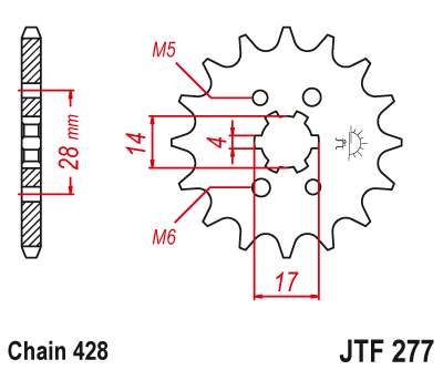 Front sprocket JT JTF277,13