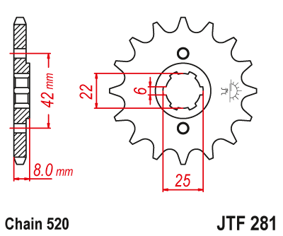 Priekinė žvaigždė JT JTF281,14