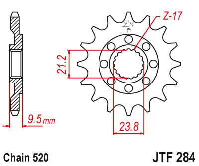 Priekinė žvaigždė JT JTF284,12