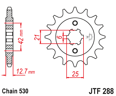Priekinė žvaigždė JT JTF288,18