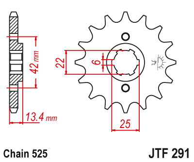 JT JTF291 17T motorcycle front sprocket – additional product view 2
